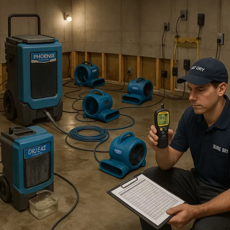 Structural Drying and Dehumidification process in Lake Lure, NC